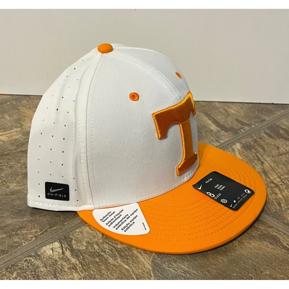 Nike Tennessee Volunteers Pro Cap Men Size 8 White Orange New On-Field Hat